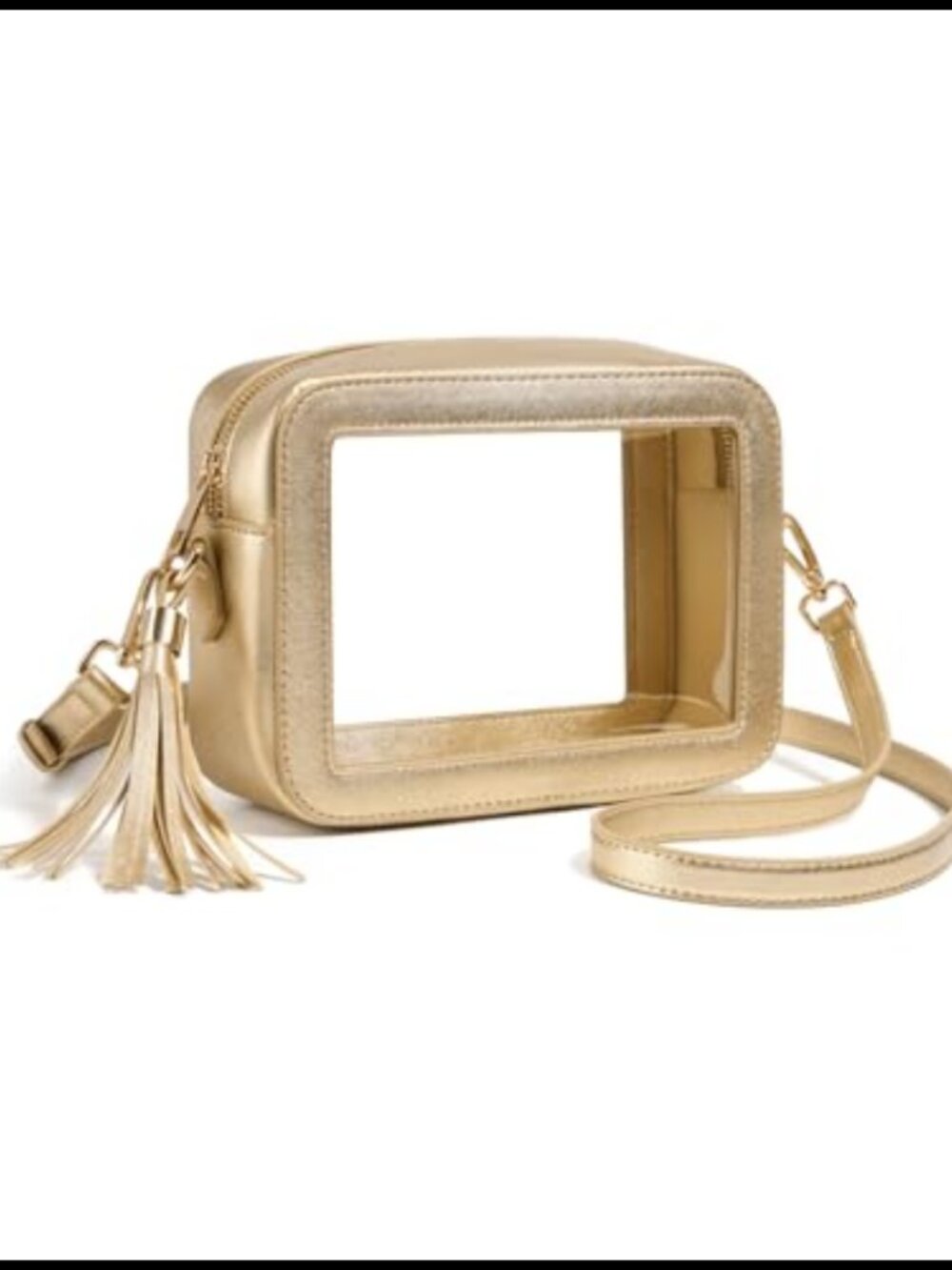 Clear Crossbody Bag Stadium Approved Distressed PU Leather Purse